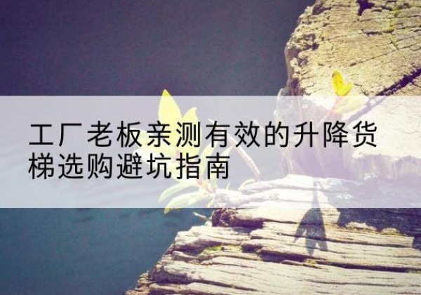 章贡升降货梯怎么选-工厂老板亲测有效的升降货梯选购避坑指南